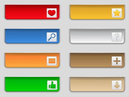 web buttons with iconsのイラスト素材