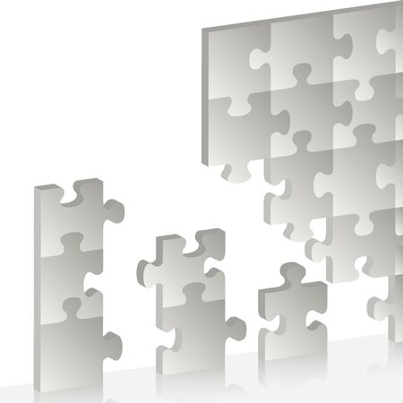 3D Puzzle Piecesのイラスト素材
