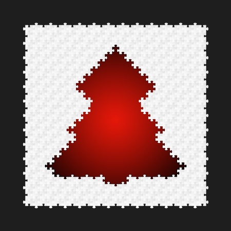 Abstract red puzzle treeのイラスト素材