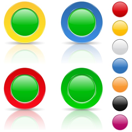 Round buttons with reflectionのイラスト素材