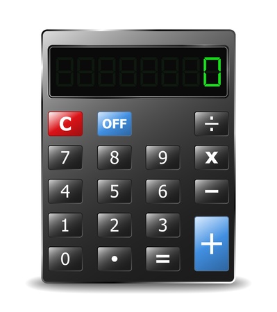 Black calculator with green digitsのイラスト素材