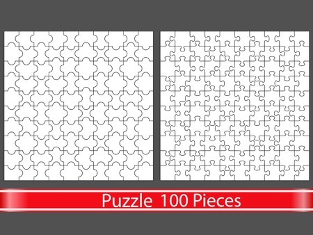 Puzzles with 100 piecesのイラスト素材
