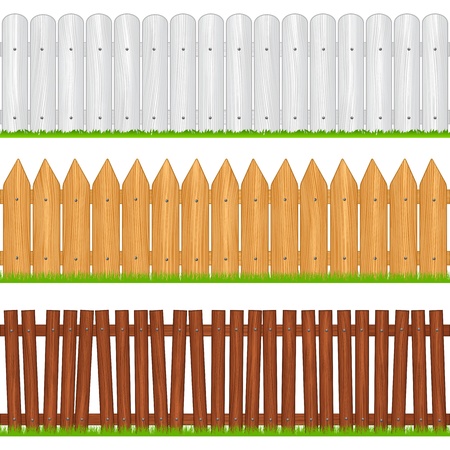 Wooden fencesのイラスト素材