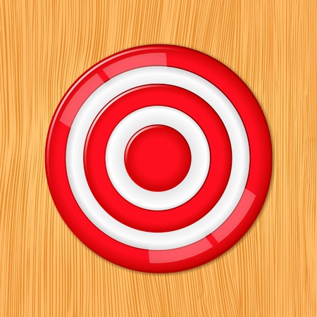 Red target on the wooden wallのイラスト素材