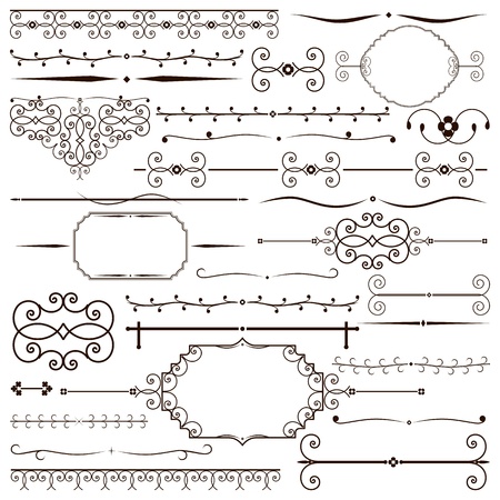 Vector set of vintage design elementsのイラスト素材