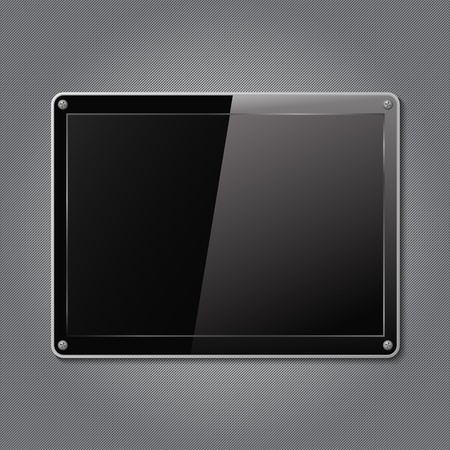 Black plate on a metal backgrondのイラスト素材