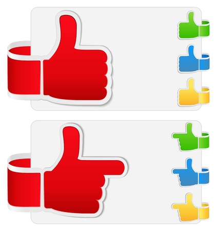 set of thumb up signsのイラスト素材