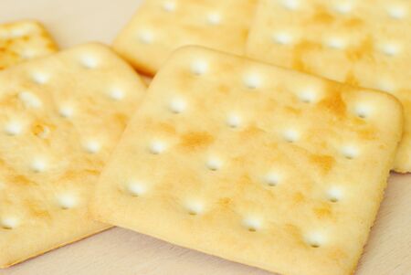 Close-up of crackers on the tableの写真素材