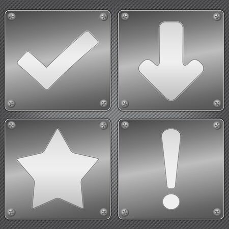 Metal plates with iconsのイラスト素材