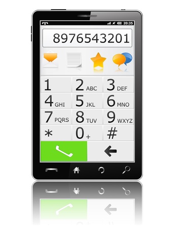 Modern Mobile Phone with Keyboardのイラスト素材