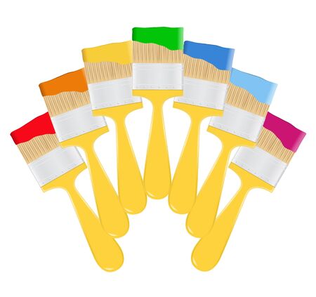 Yellow Paintbrushesのイラスト素材