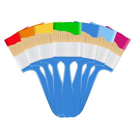 blue paintbrushesのイラスト素材