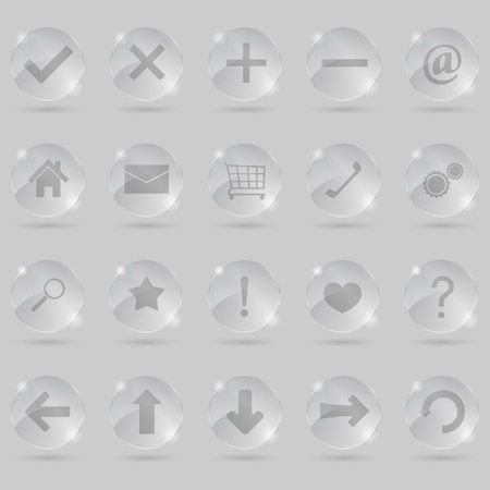 Set of glass iconsのイラスト素材