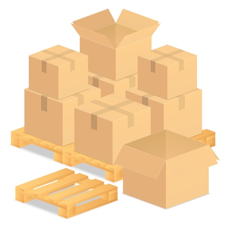 Cardboard boxesのイラスト素材