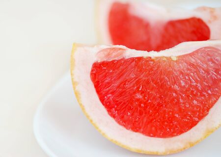 Grapefruit slice in a plate