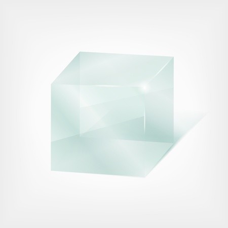 Transparent glass cubeのイラスト素材