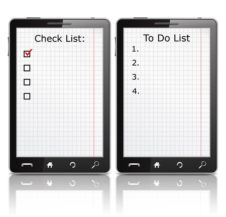 Mobile phone with check list and todo listのイラスト素材