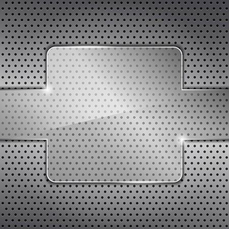Transparent glass frame on metal backgroundのイラスト素材