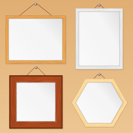 Set of wooden framesのイラスト素材