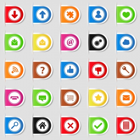 Set of Web Tabs with Iconsのイラスト素材