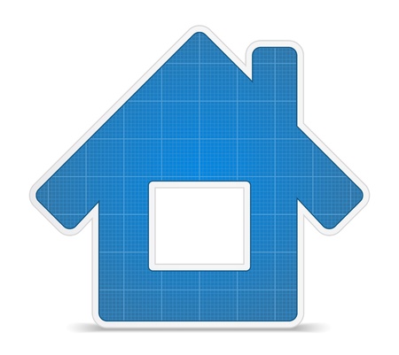 Blueprint house iconのイラスト素材