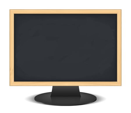 Computer monitor with blackboard instead of screenのイラスト素材