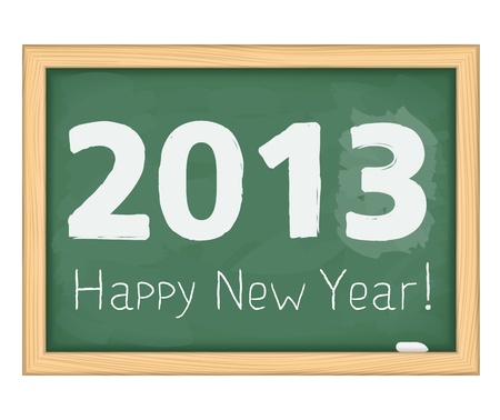 Blackboard with number of new year 2013のイラスト素材