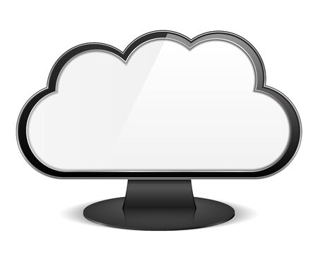 Computer monitor with cloud instead of screenのイラスト素材