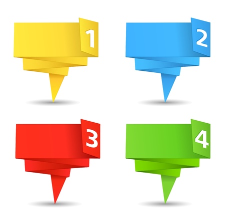 Origami bannersのイラスト素材