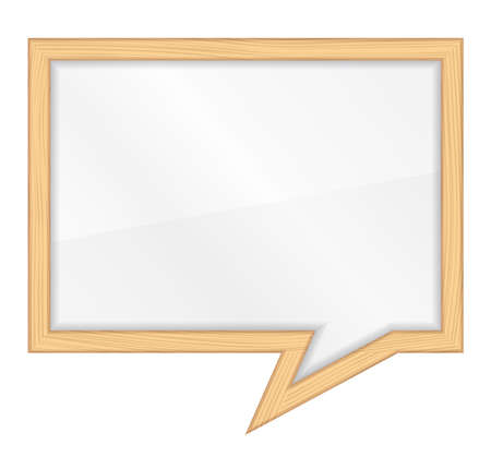 Wooden frame shaped as speech bubbleのイラスト素材