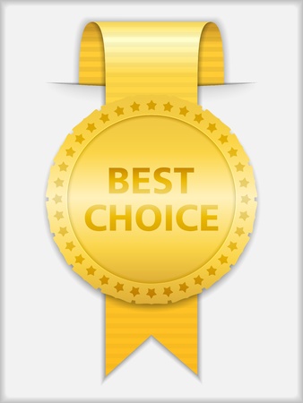 Golden medal with ribbonのイラスト素材