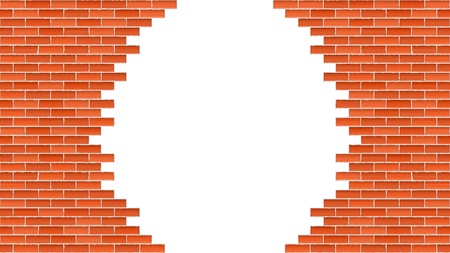 Broken brick wallのイラスト素材