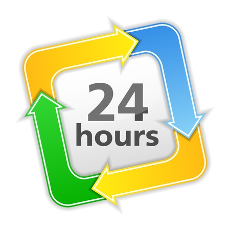 24 hours iconのイラスト素材