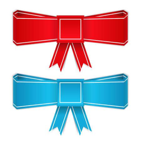 Red and blue bows, origami styleのイラスト素材