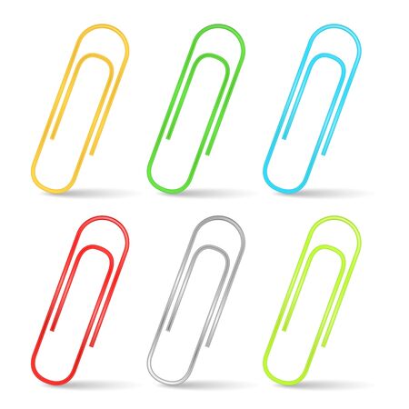 Color paper clipsのイラスト素材