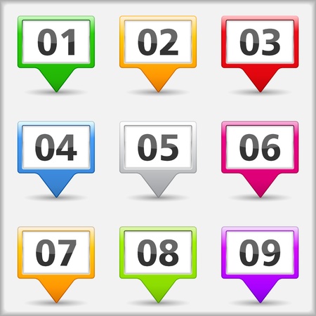 Map pins with numbersのイラスト素材
