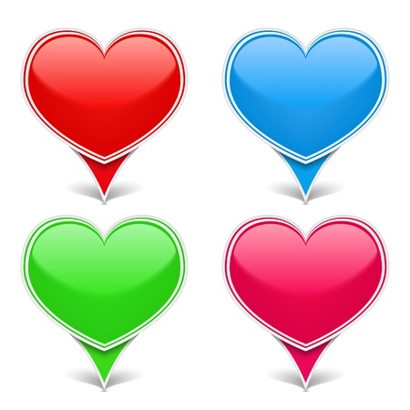 Set of color heartsのイラスト素材