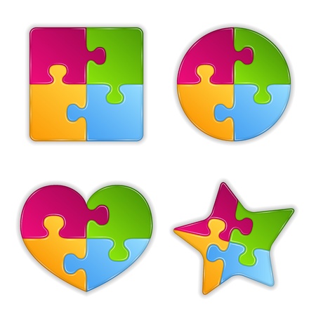 Abstract puzzle objectsのイラスト素材