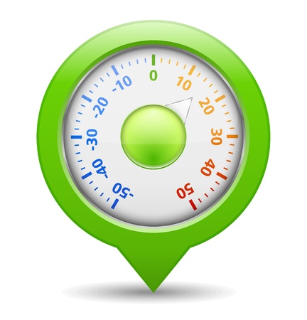 Round green thermometerのイラスト素材