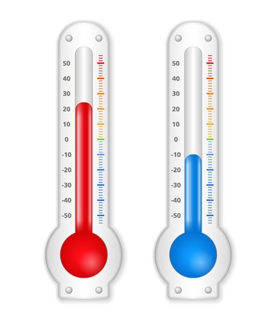Two thermometers on white backgroundのイラスト素材