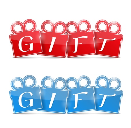 Red and blue gift bannersのイラスト素材