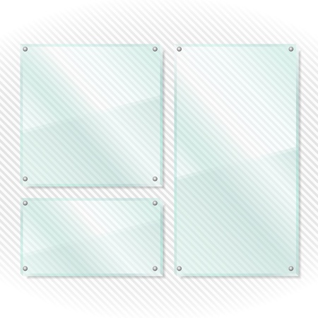 Transparent glass frames on white backgroundのイラスト素材