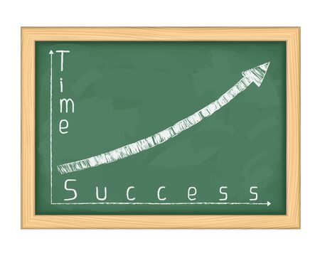 Blackboard with graph of successのイラスト素材