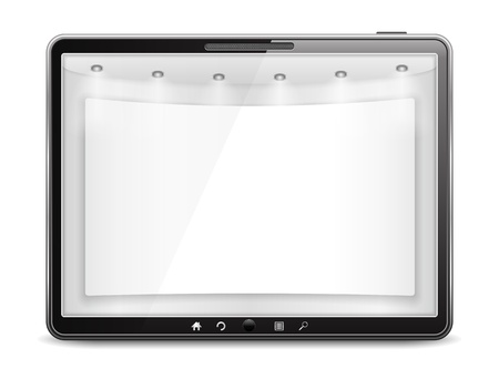 Tablet computer with blank banner on the screenのイラスト素材