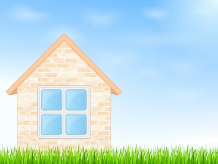 House on a blue sky backgroundのイラスト素材