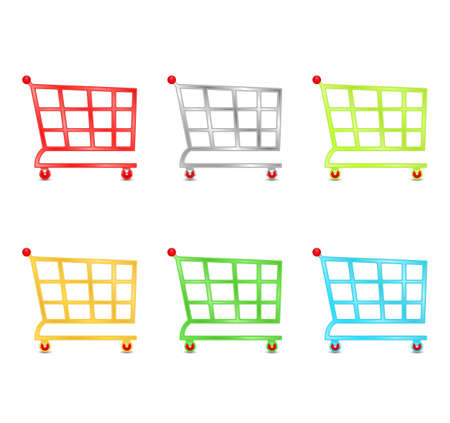 Abstract colored shopping cartsのイラスト素材