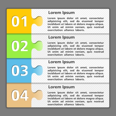 Template of design with four elements made of puzzle piecesのイラスト素材