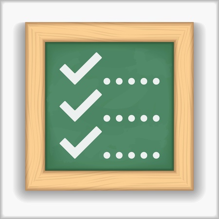 Blackboard with icon of a check listのイラスト素材