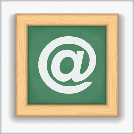 Blackboard with icon of an emailのイラスト素材
