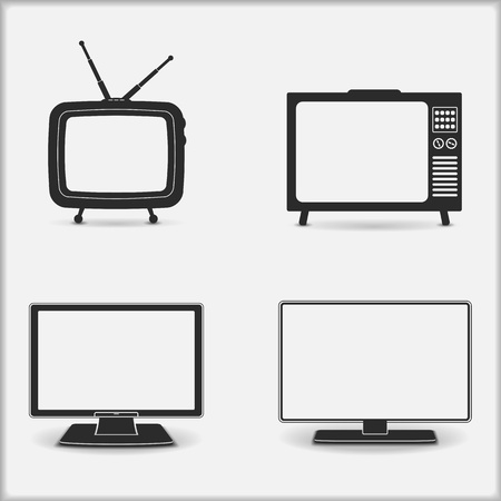 Retro and modern TV iconsのイラスト素材